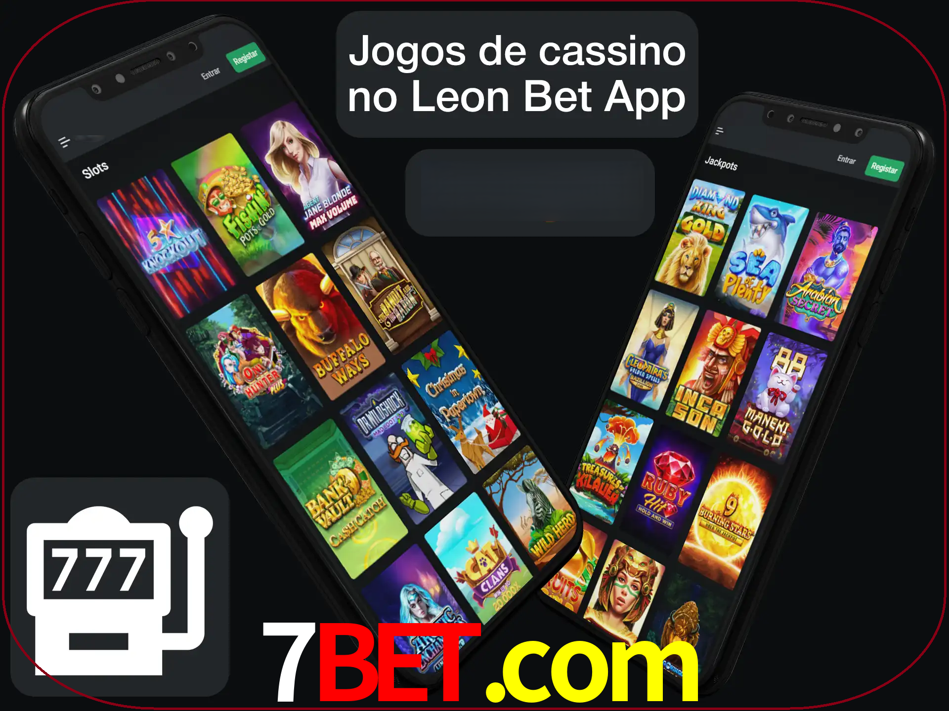 Escolha quais jogos de cassino jogar no app.