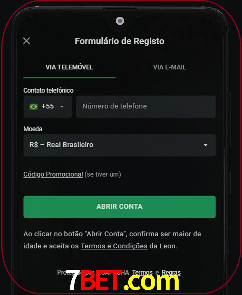 Abra o aplicativo e inicie o processo de registro.